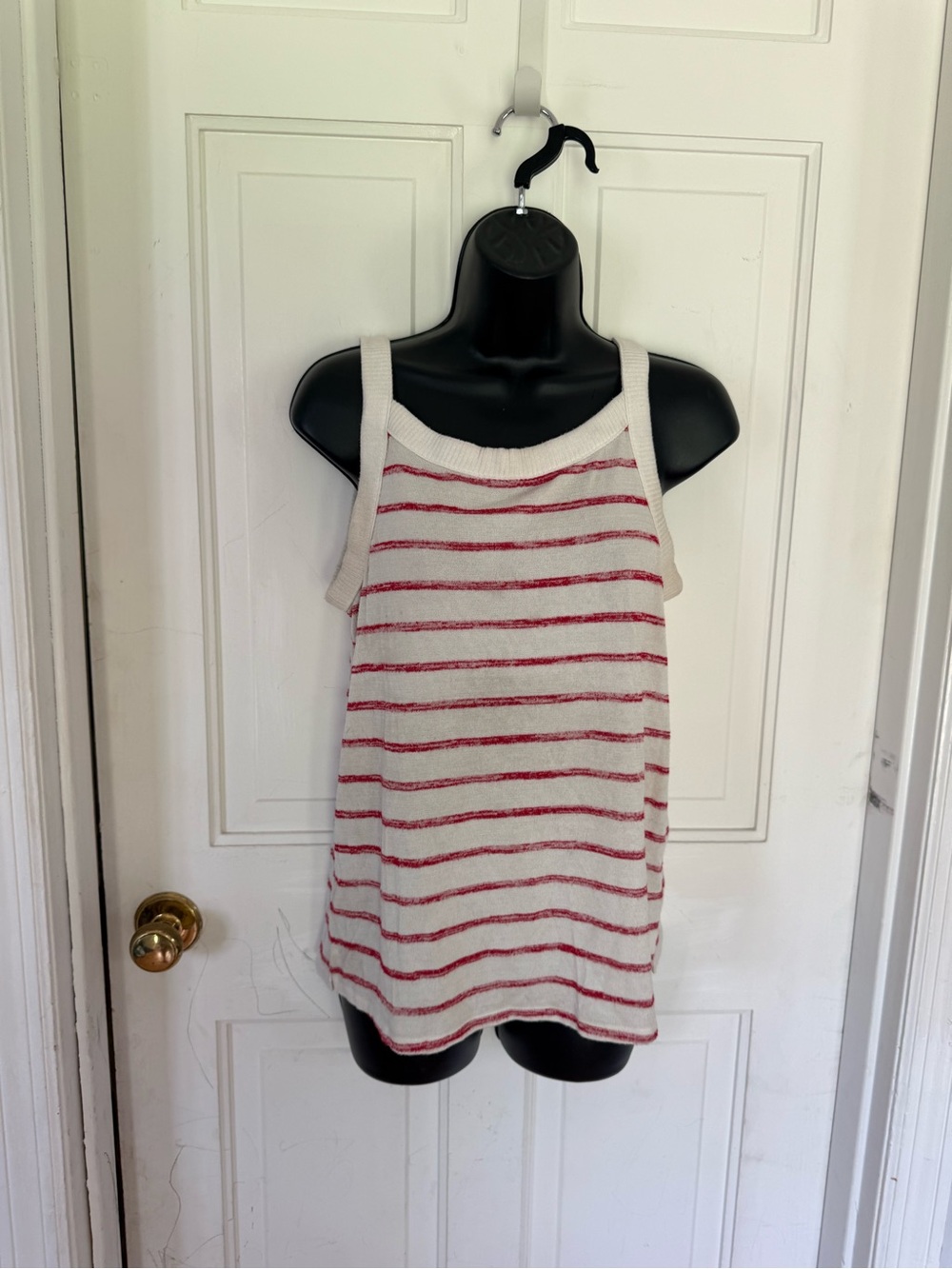 Market & Spruce Cream Tank with Red Stripes